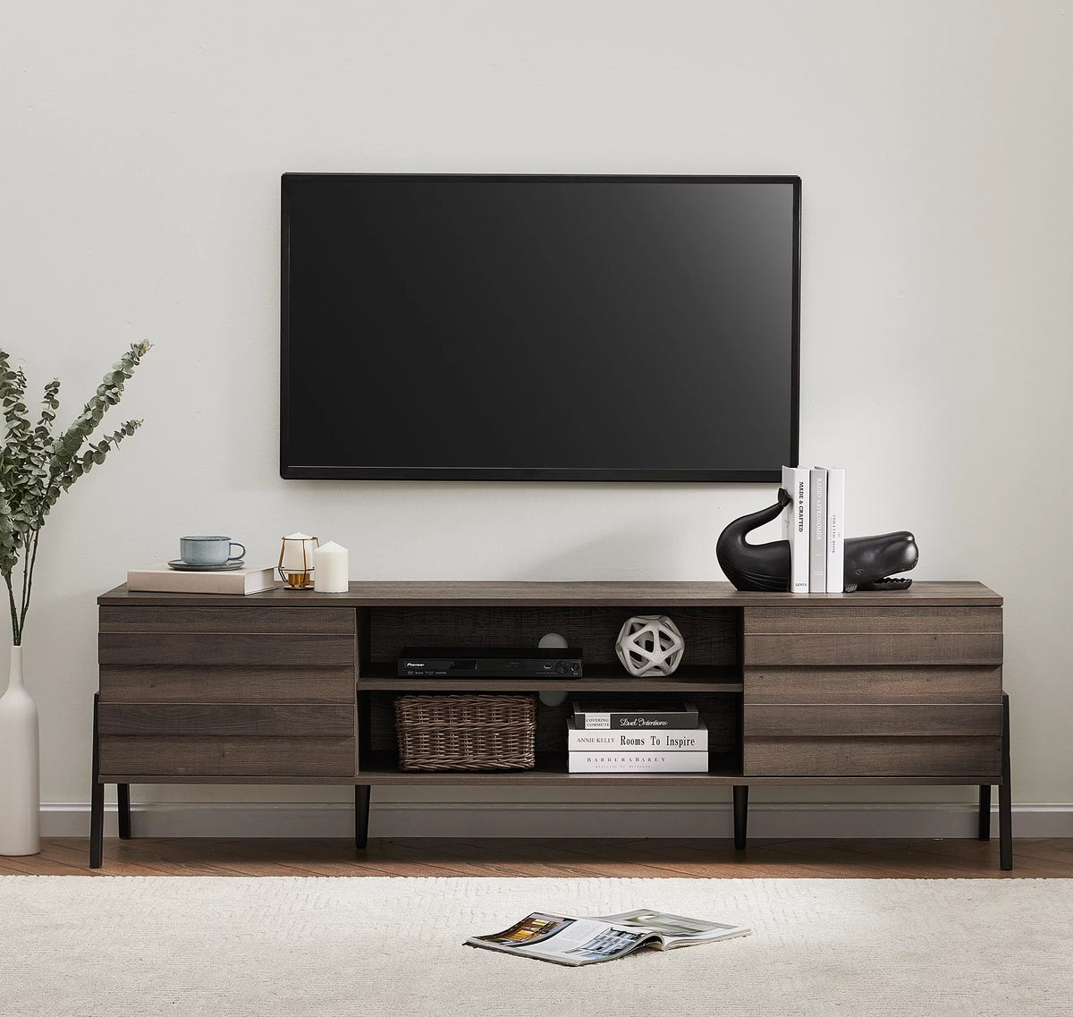 Brown TV Stand with 2 Doors N19755