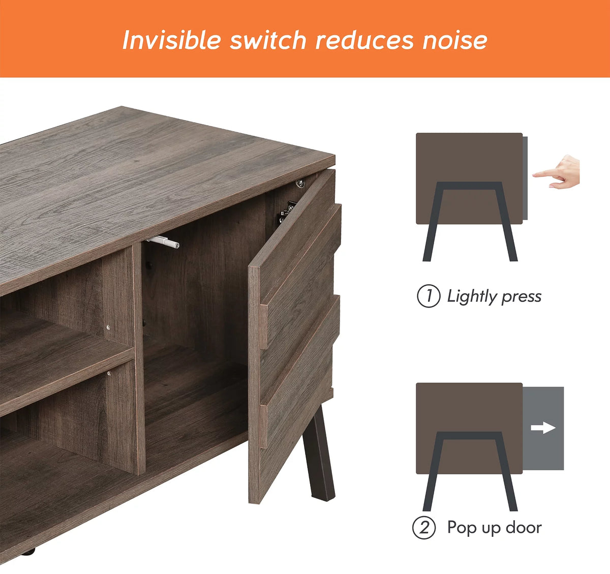 Brown TV Stand with 2 Doors N19755