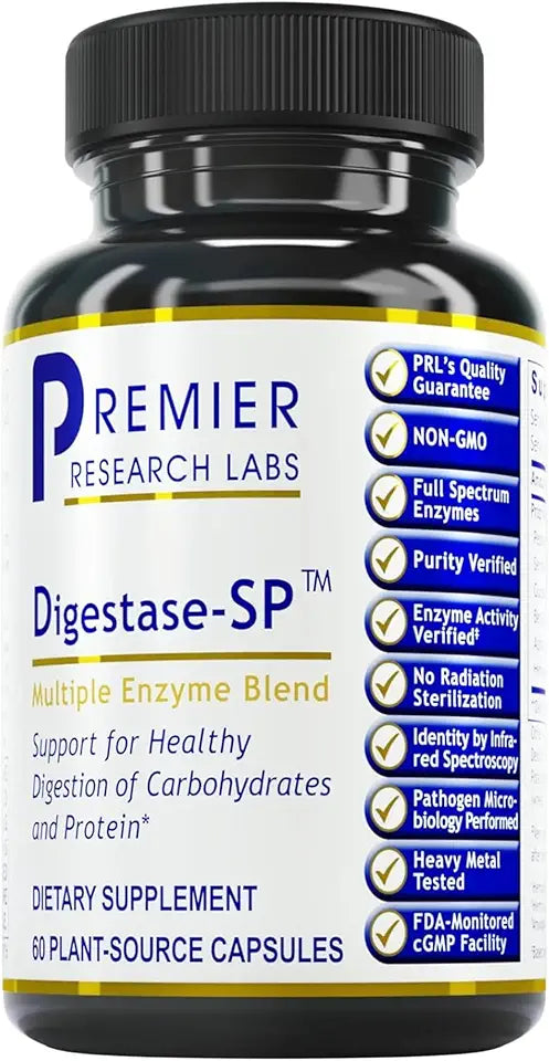 60 Plant-Source Capsules Digestive Enzymes I3743