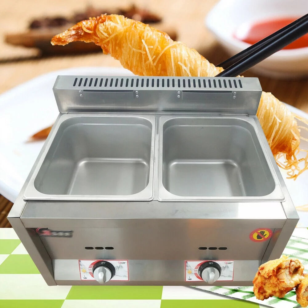 2 Pan Food Warmer Gas Fryer Steam Table U95353