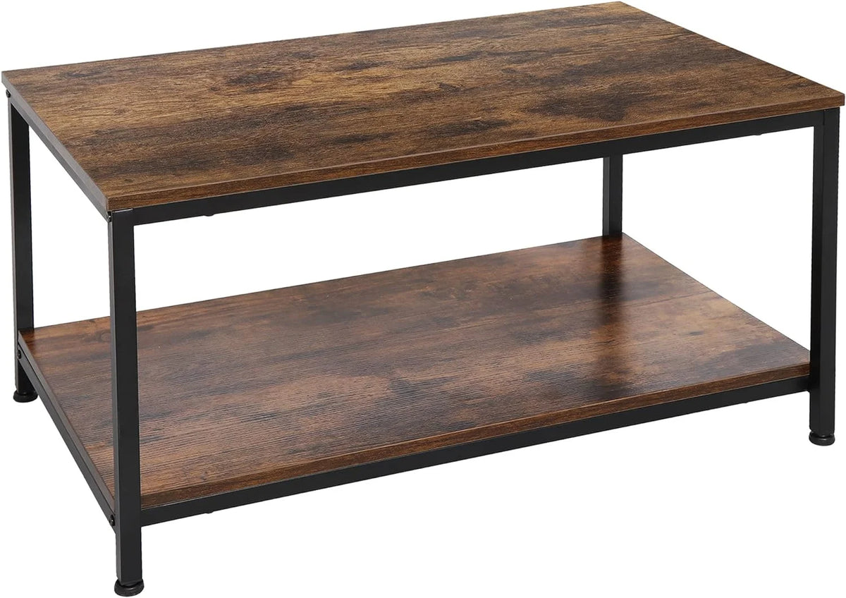 Industrial 2-Tier Coffee Table Rustic Brown K253