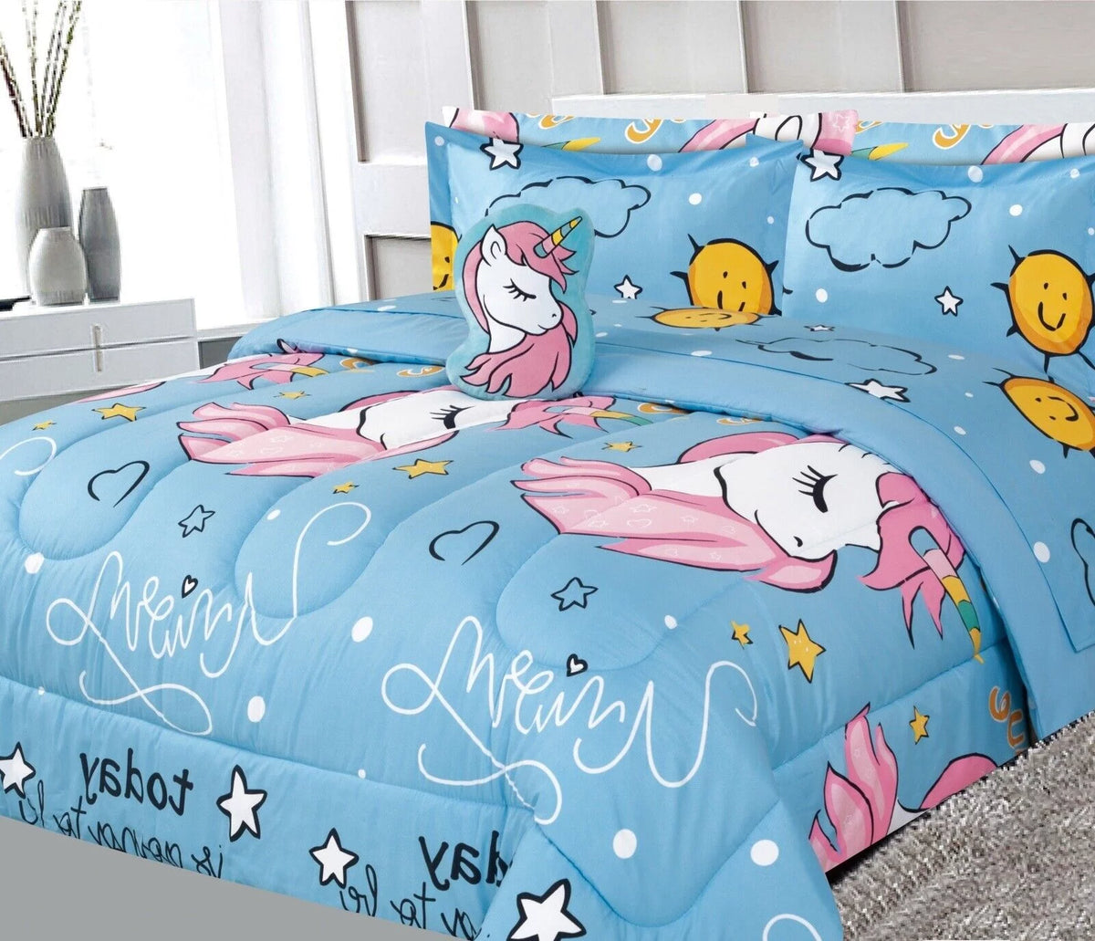6 Pieces Twin Size Kids Comforter Set P972