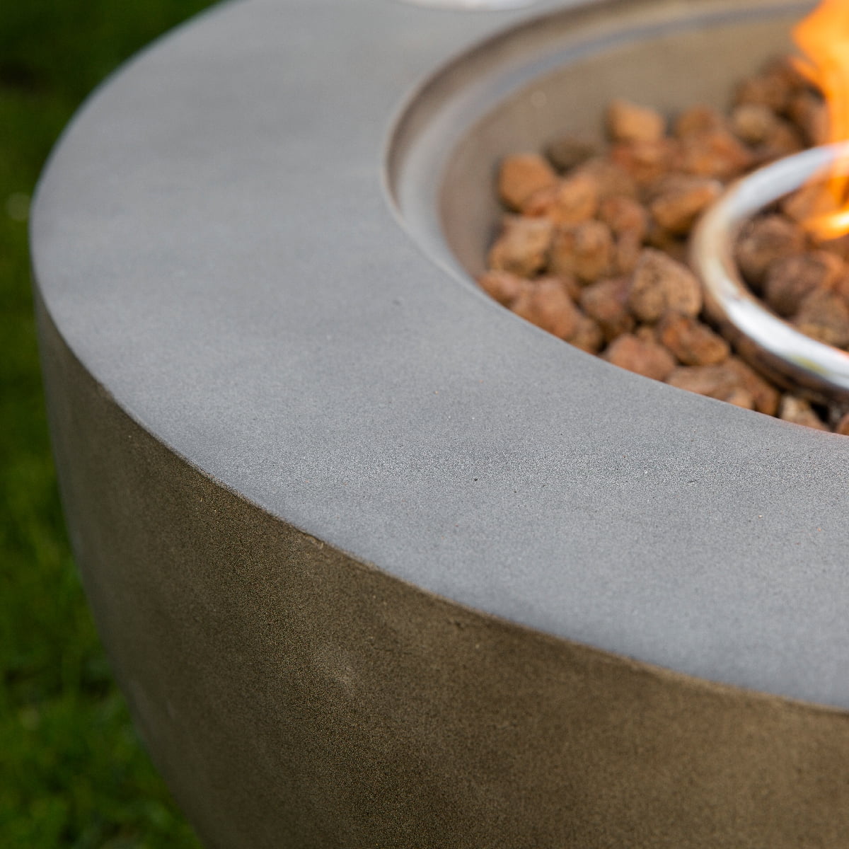 Propane Fire Pit with Lava Rocks Cover, 40,000 BTU, Dark Grey A649310