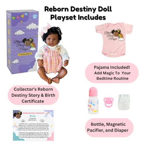 Black 17 Inch Soft Body Baby Doll with Accessories D430
