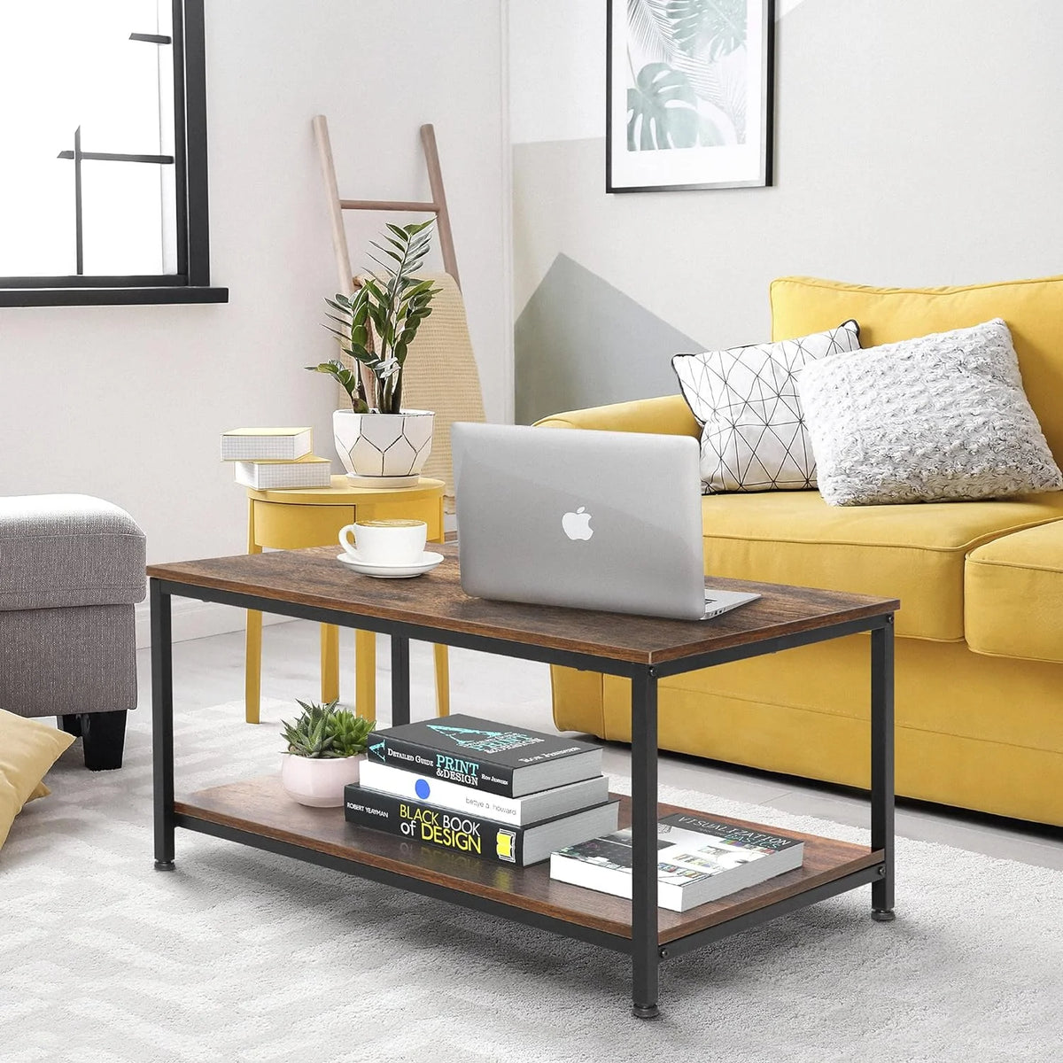 Industrial 2-Tier Coffee Table Rustic Brown K253
