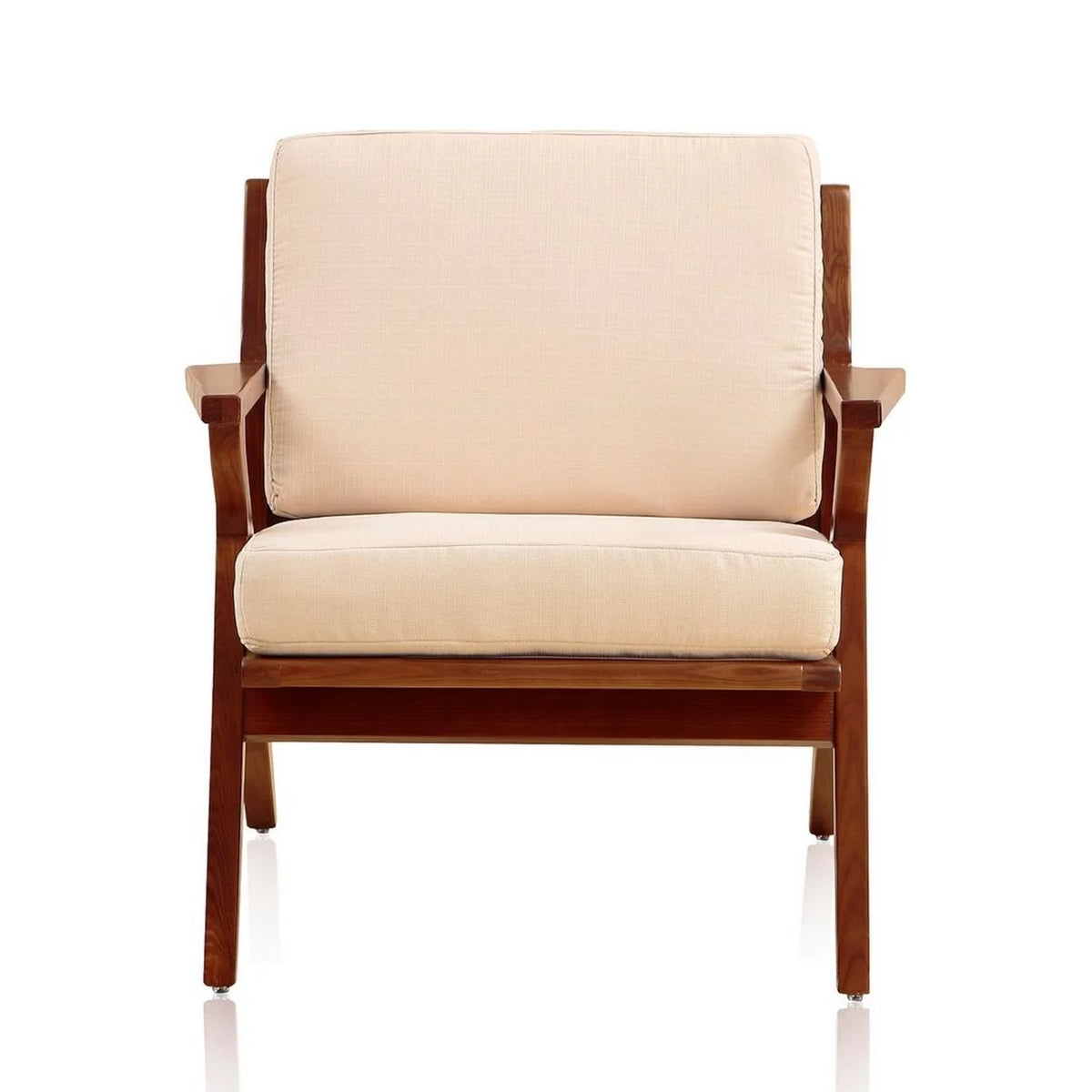 Cream and Amber Twill Weave Accent Chair H31984