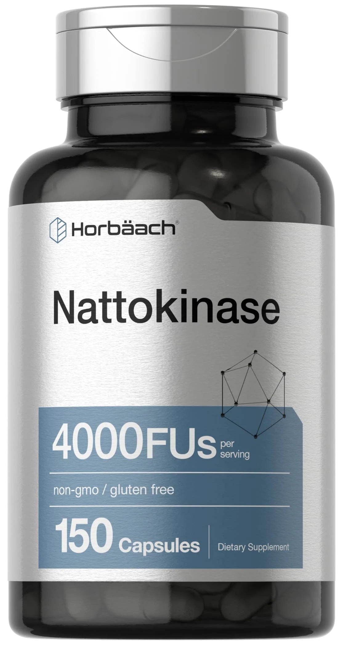 Nattokinase Supplement 4000 FU 150 Capsules Non-GMO Gluten Free Q485071