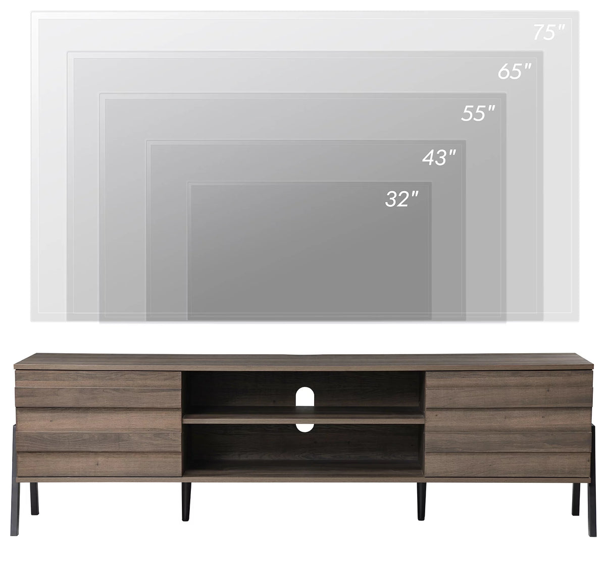 Brown TV Stand with 2 Doors N19755