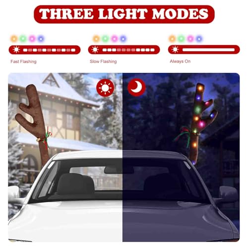 Car Reindeer Antlers & Nose with Lights X38225
