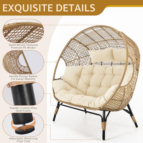 Oversized Double Egg Chair with Cushions P194559