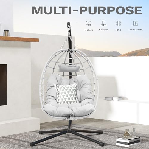 Hammocks Swing Chair with Cushions 330 LBS Gray R197741