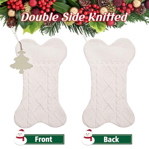 Knitted Dog Christmas Stocking 18 inch Bone Shape L45891