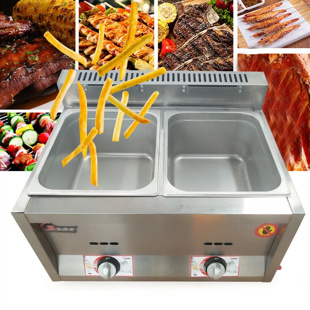 2 Pan Food Warmer Gas Fryer Steam Table U95353