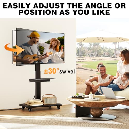 Rolling TV Stand for 32 to 70 Inch TVs with Wheels J508514