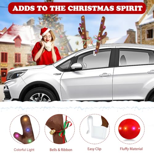 Car Reindeer Antlers & Nose with Lights X38225