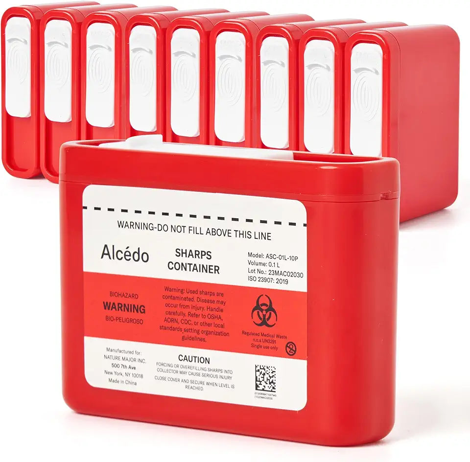 Portable Sharps Container 10-Pack 0.1L K492