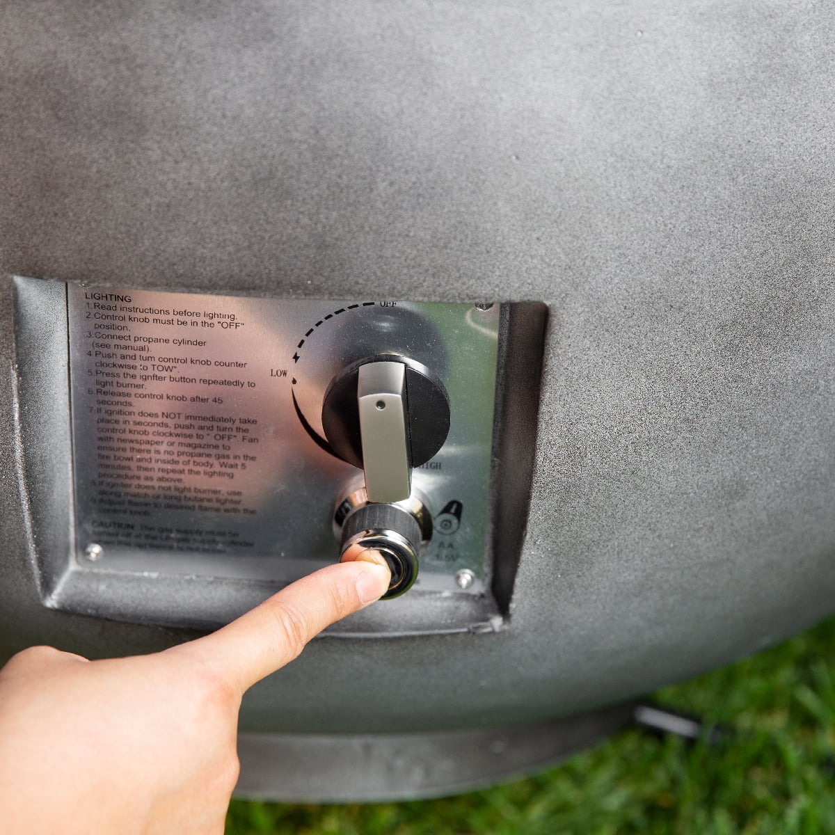 Propane Fire Pit with Lava Rocks Cover, 40,000 BTU, Dark Grey A649310