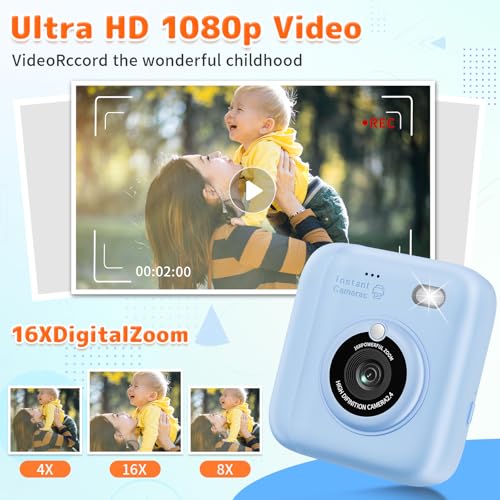 Pink Instant Print Camera for Kids with 32GB SD Card R851283