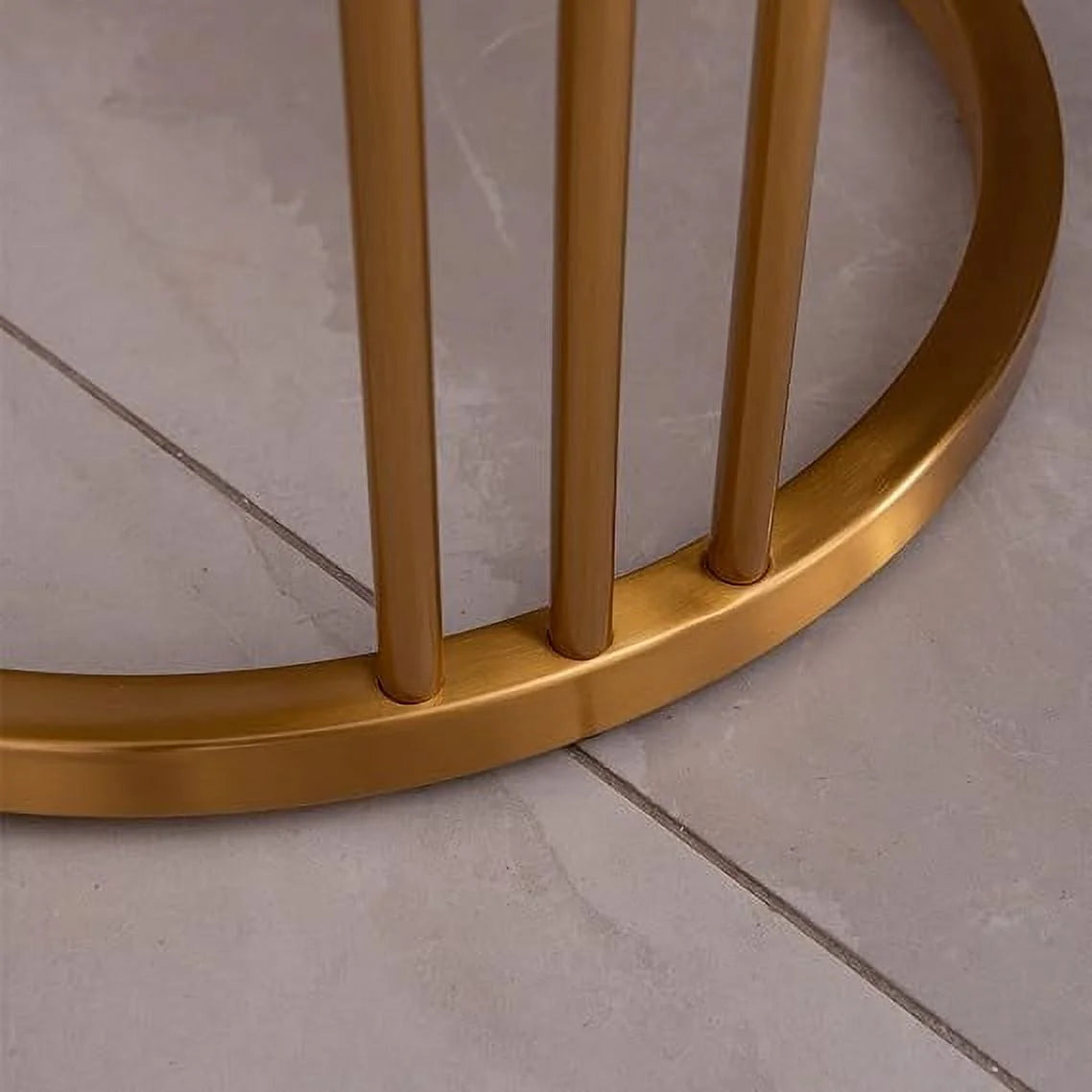 Round End Table with Golden Stainless Steel Frame H169