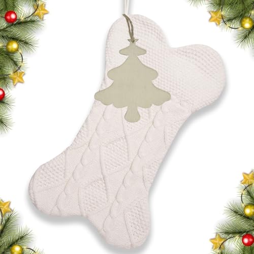 Knitted Dog Christmas Stocking 18 inch Bone Shape L45891