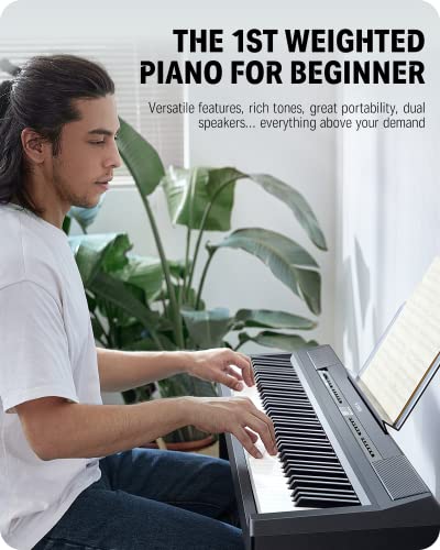 88 Key Weighted Digital Piano with Stand and 3-Pedal Unit Z5218