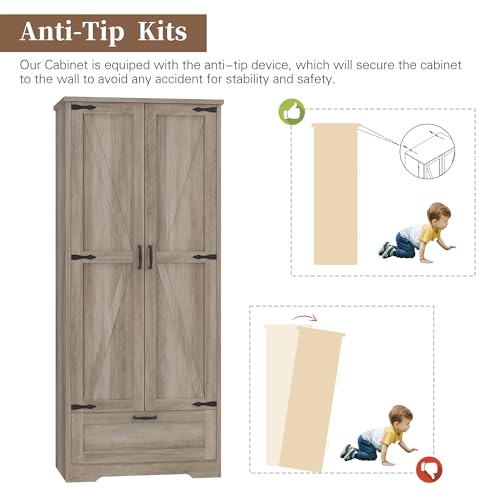 White Freestanding Storage Cabinet with 4 Shelves and 1 Drawer Z1727