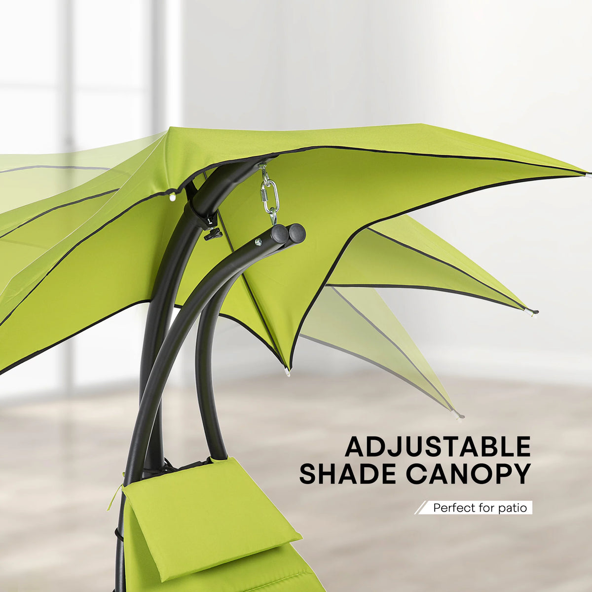 Hanging Chaise Lounge Chair Swing Hammock Chair Steel Green G88431