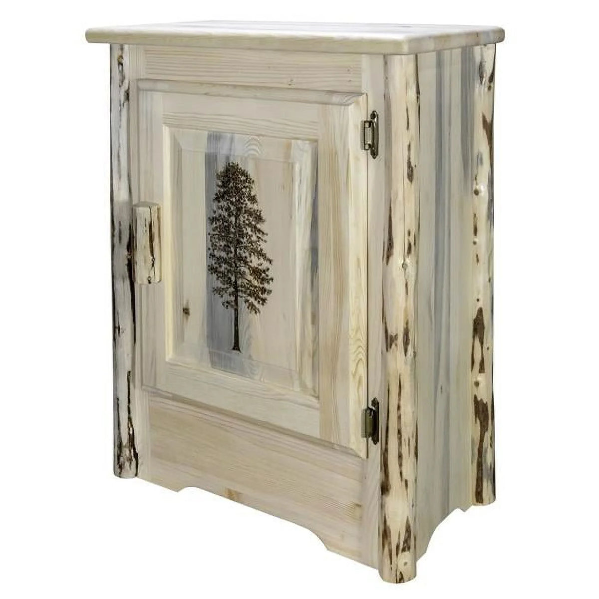 Accent Cabinet with Laser Engraved Pine Design W18815