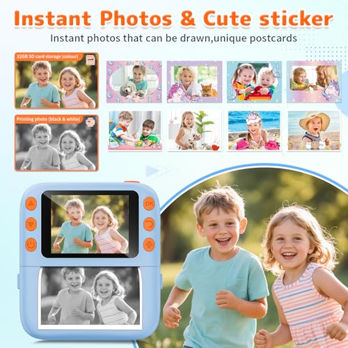 Pink Instant Print Camera for Kids with 32GB SD Card R851283