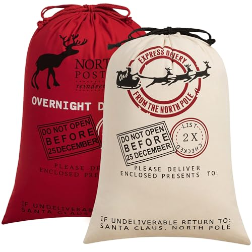 Canvas Santa Sack with Drawstring 2 Pack S567568