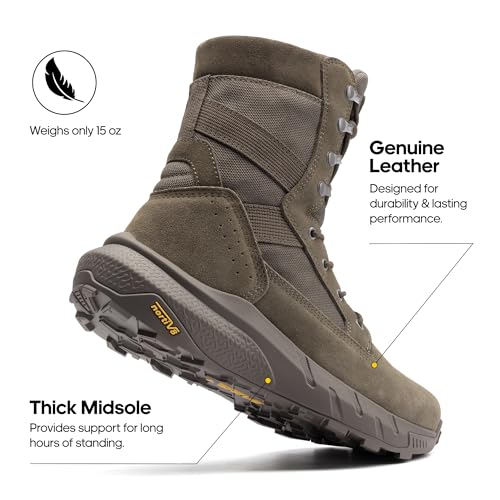 Men's Breathable Leather Tactical Work Boots T739507