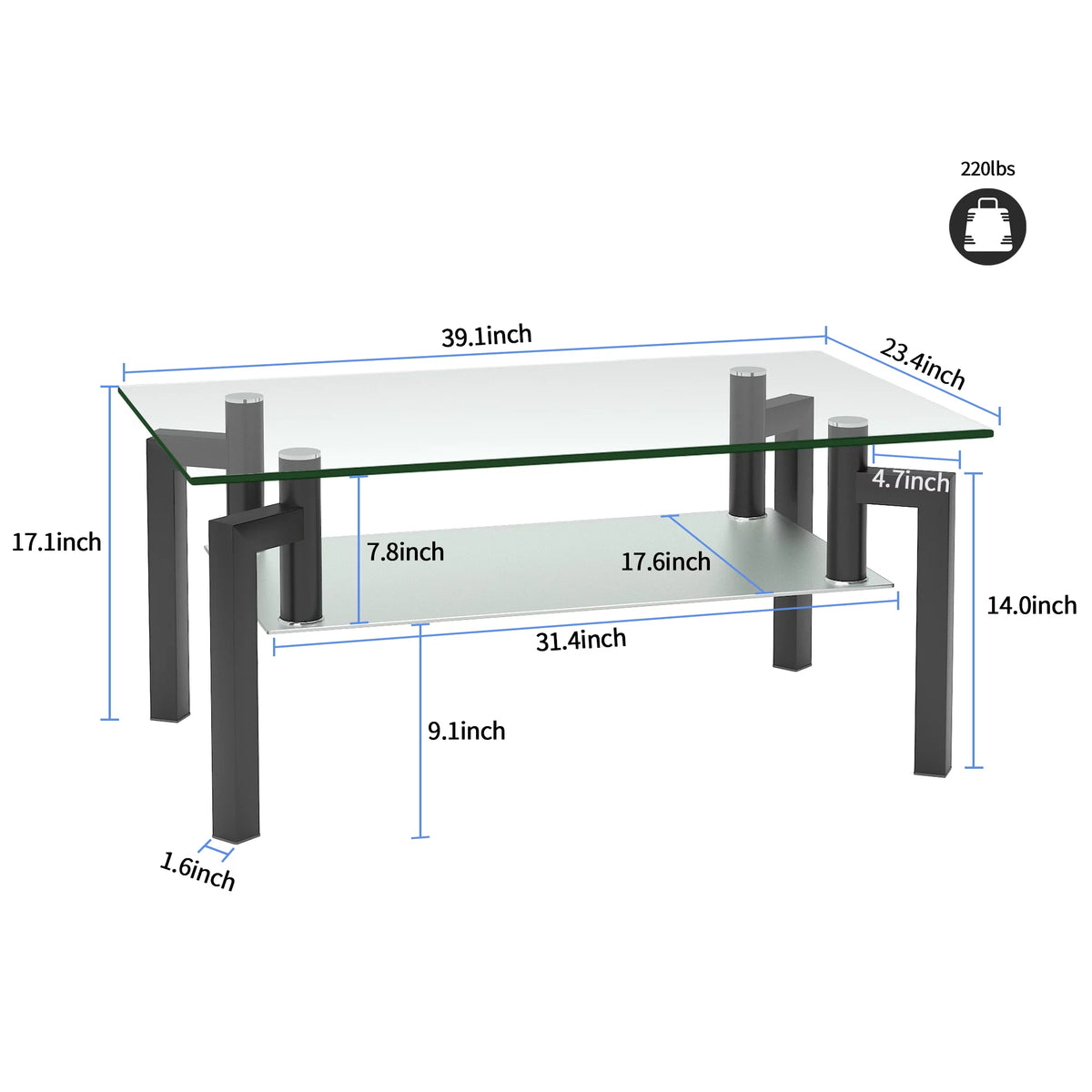 Black Glass Coffee Table F86520