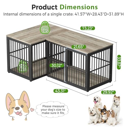 Brown Wooden Dog Crate Furniture TV Stand L107256