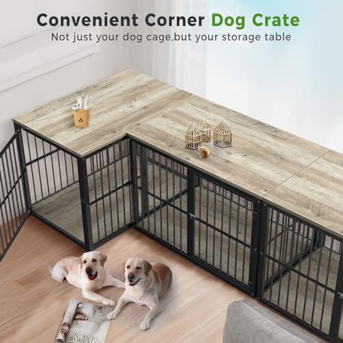 Brown Wooden Dog Crate Furniture TV Stand L107256
