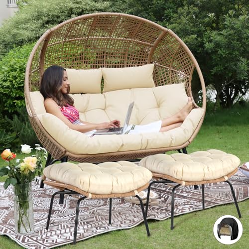 Oversized Double Egg Chair with Cushions P194559