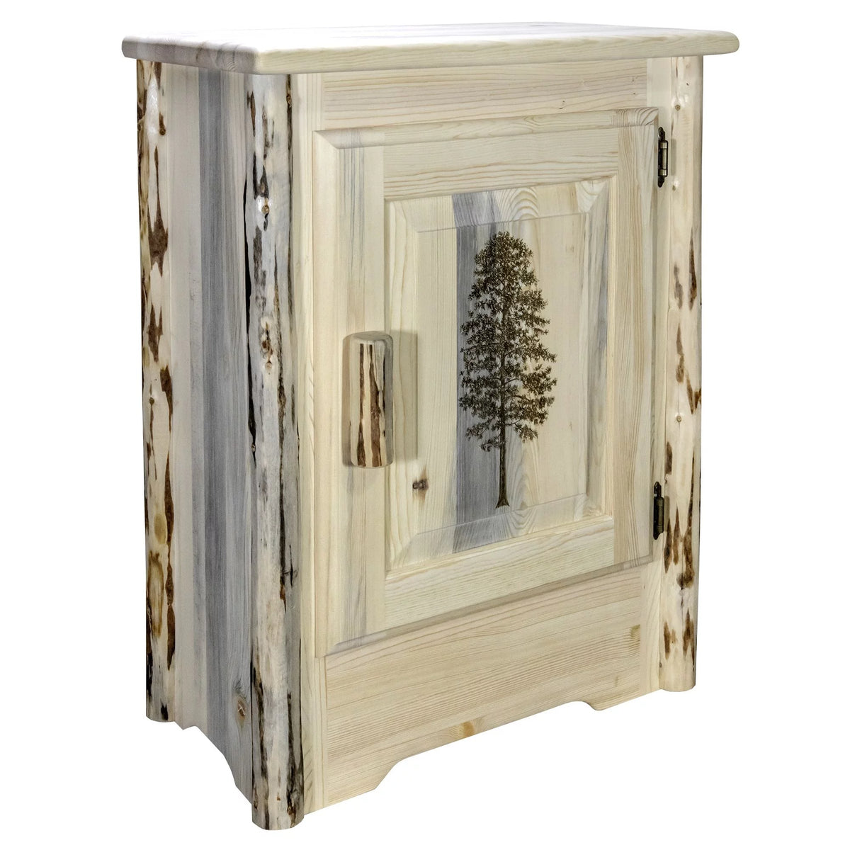 Accent Cabinet with Laser Engraved Pine Design W18815