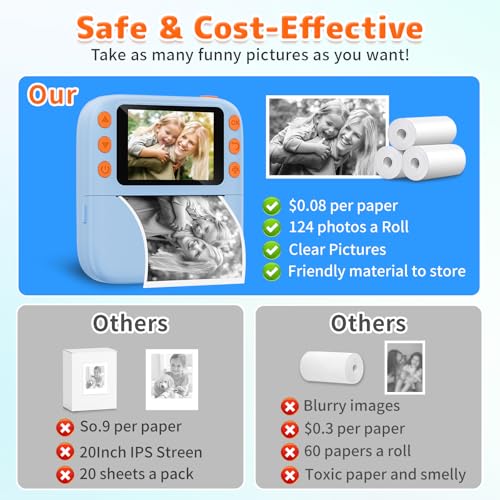 Pink Instant Print Camera for Kids with 32GB SD Card R851283