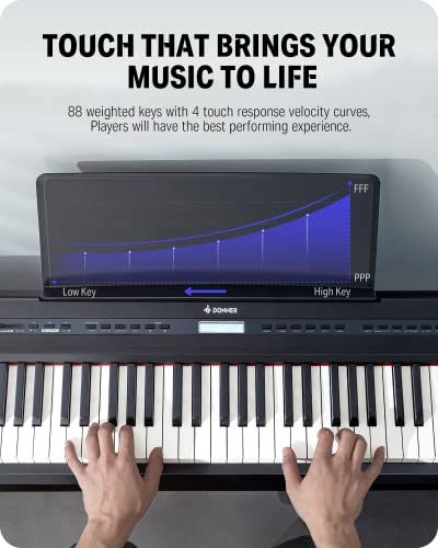 88 Key Weighted Digital Piano with Stand and 3-Pedal Unit Z5218