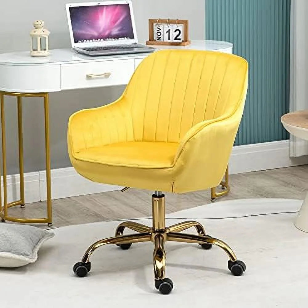 Beige Upholstered Boucle Swivel Desk Chair C662