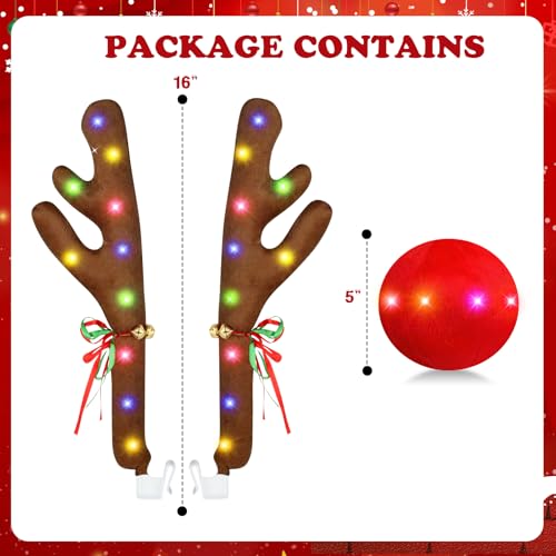 Car Reindeer Antlers & Nose with Lights X38225
